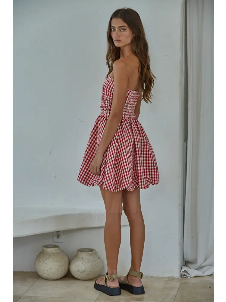 Gingham Print Tube Mini