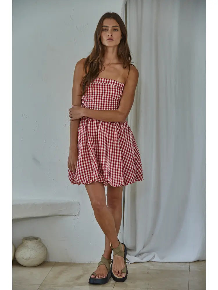 Gingham Print Tube Mini