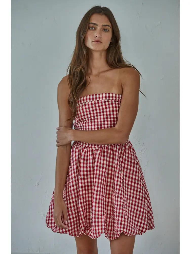 Gingham Print Tube Mini