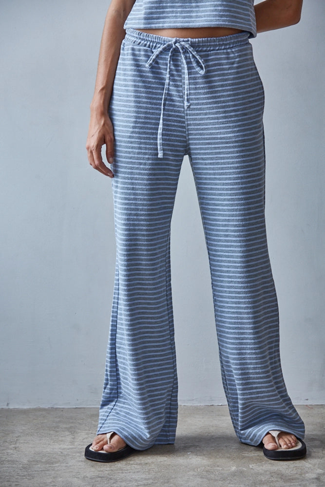 Blue Striped Flare Pant