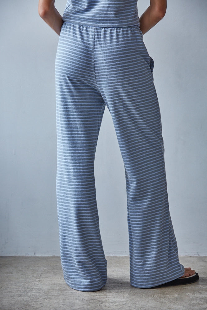Blue Striped Flare Pant