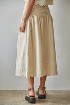 Floral Embroidered Midi Skirt