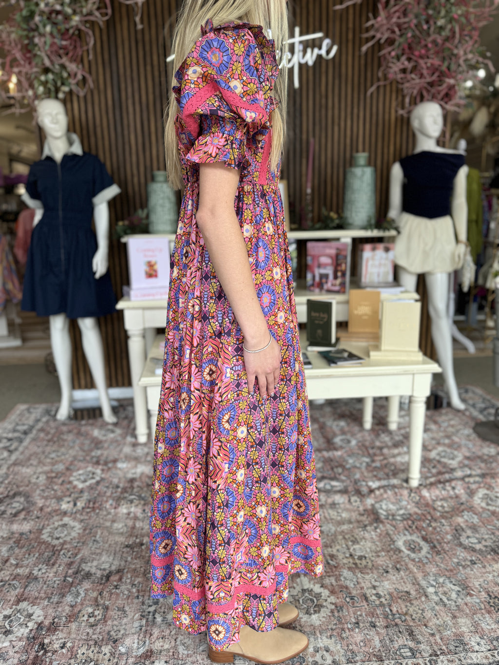 Pink Colorful Floral Maxi
