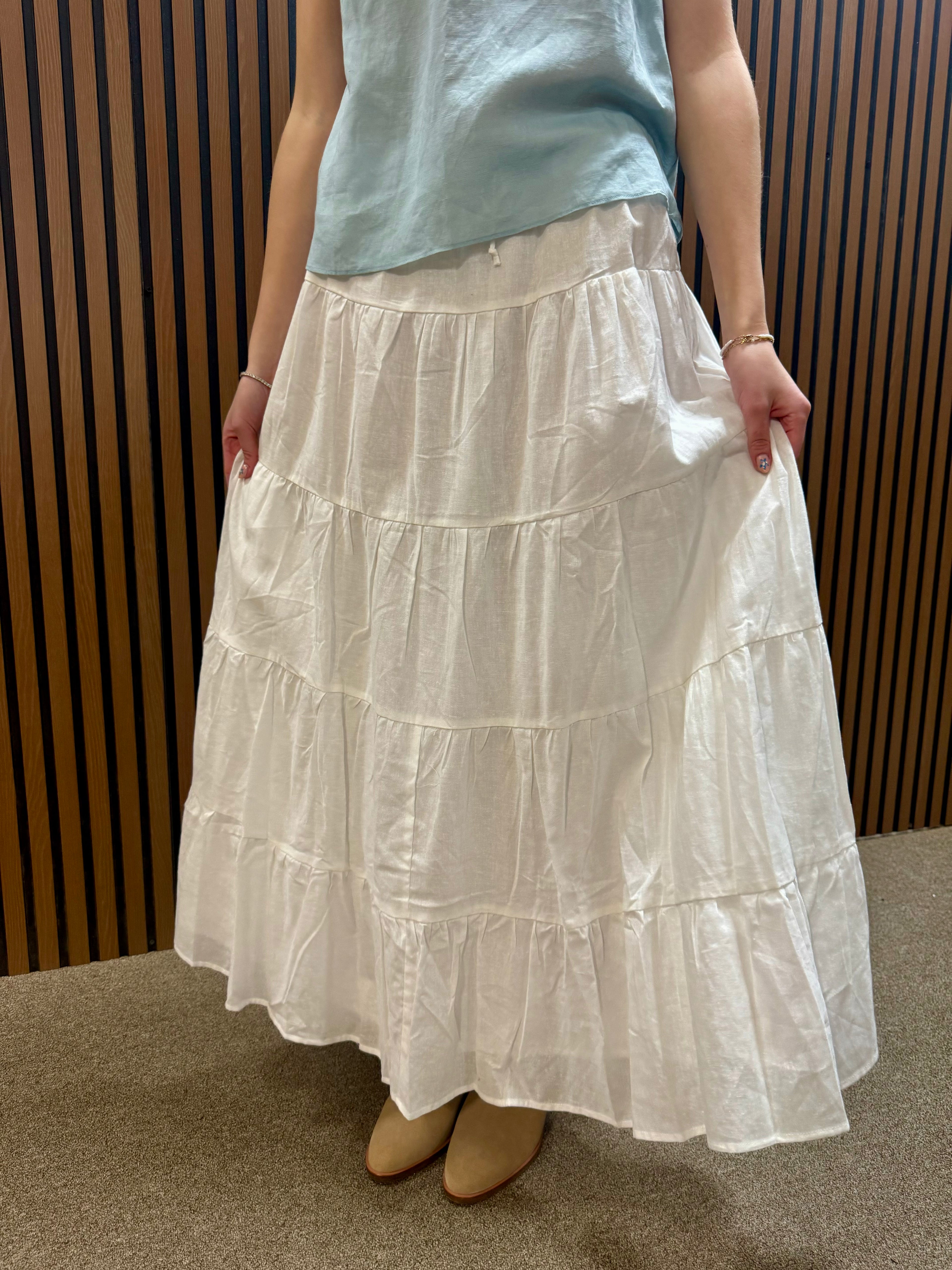 White Elizabeth Maxi Skirt