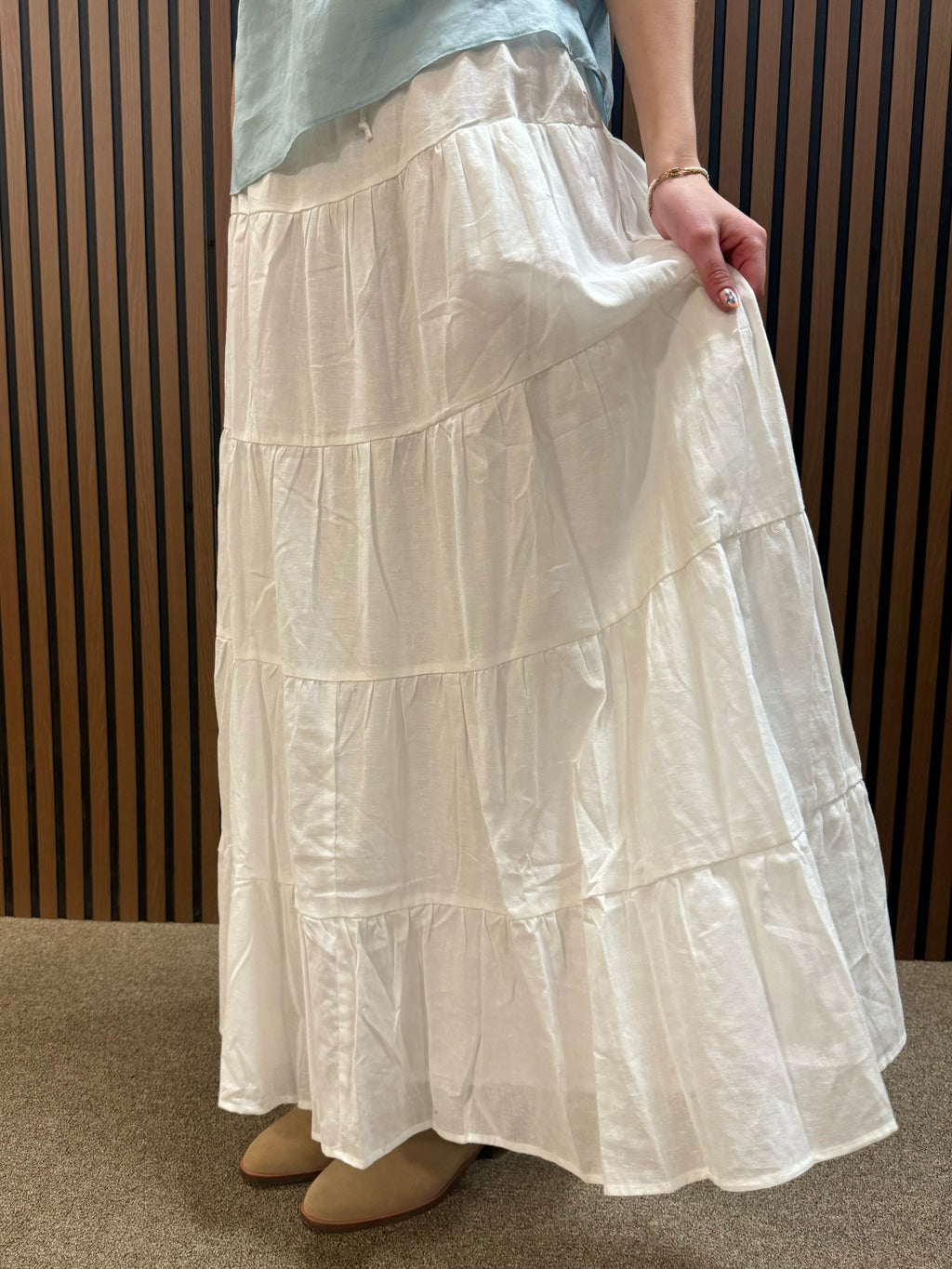 White Elizabeth Maxi Skirt