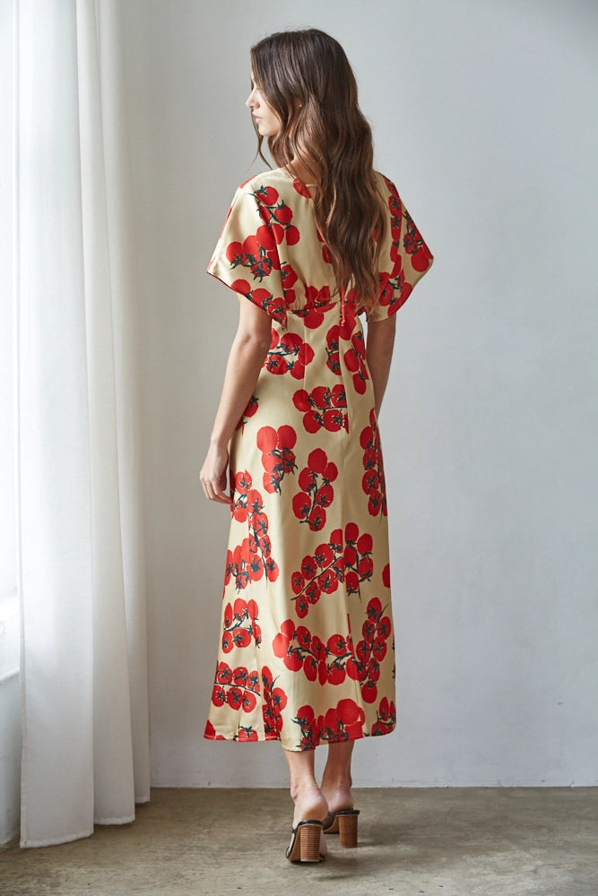 Gold Tomato Print Maxi