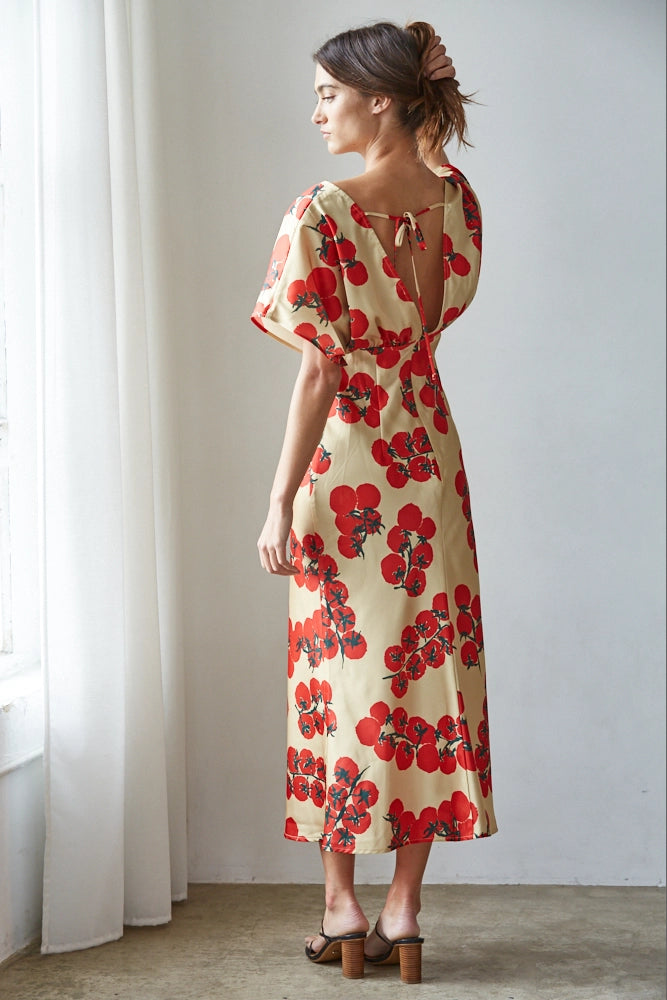 Gold Tomato Print Maxi