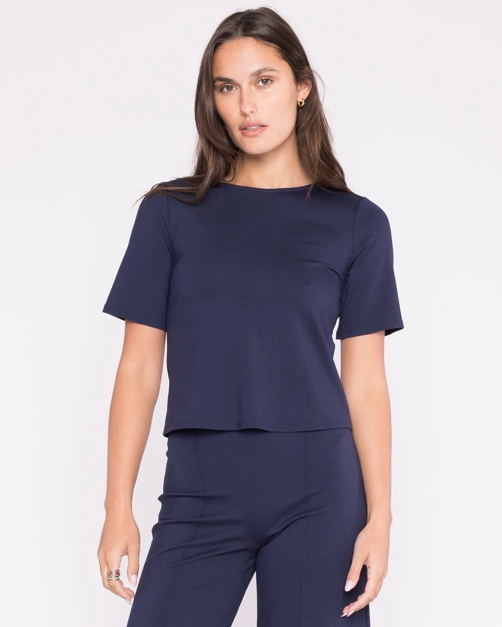 Ponte Knit Top - Navy