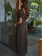 Brown Polka Dot Maxi