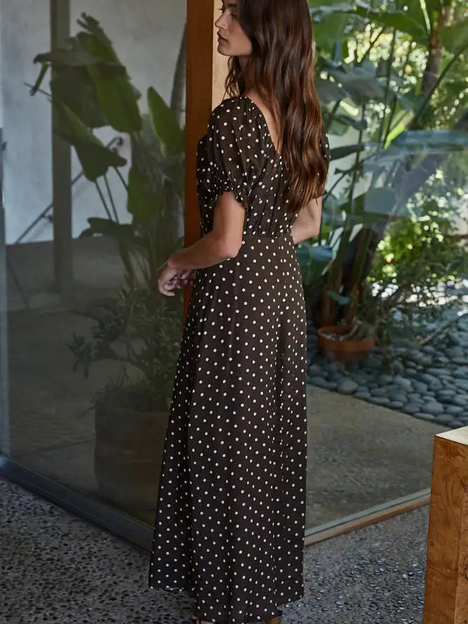Brown Polka Dot Maxi