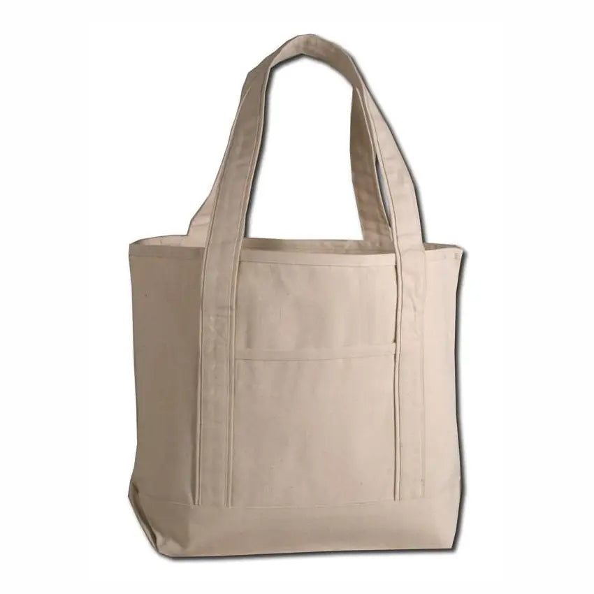 Beige tote bag on a white background