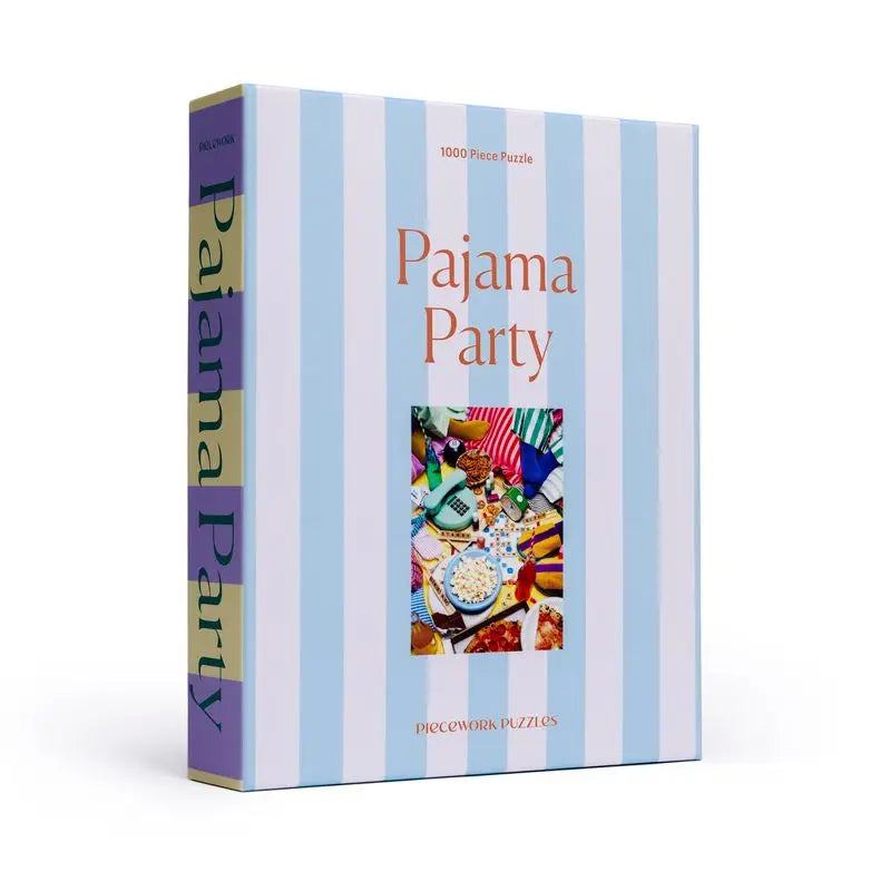 Pajama Party puzzle box with colorful design and text on a white background