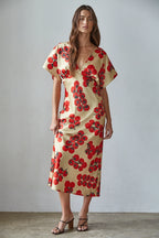Gold Tomato Print Maxi