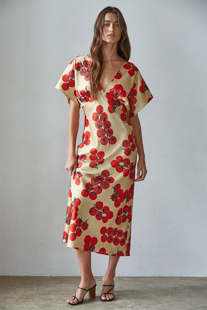 Gold Tomato Print Maxi